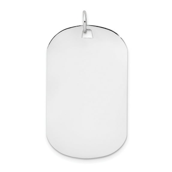 14k White Gold Plain .035 Gauge Engraveable Dog Tag Disc Charm Pendant