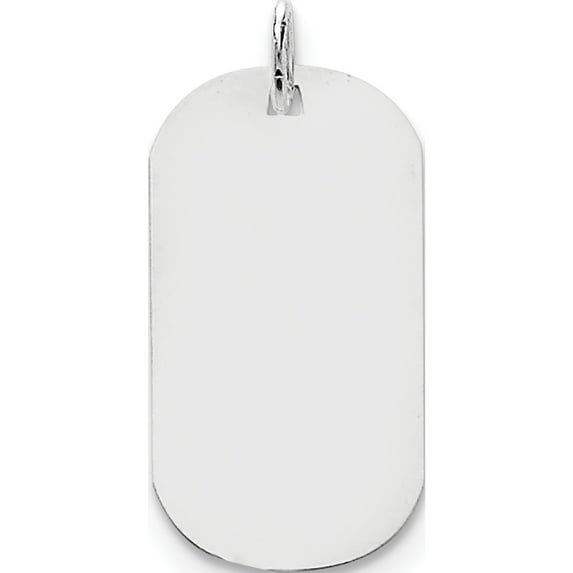 14k White Gold Plain .035 Gauge Engraveable Dog Tag Disc Pendant / Charm