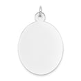 thumbnail image 1 of 14k White Gold Plain .035 Gauge Oval Engravable Disc Charm, 1 of 2