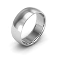 thumbnail image 1 of 14k White Gold Plain Dome Band Wedding Heavy Ring Polished Finish Classic, 7 mm, Size 7.5, 1 of 1