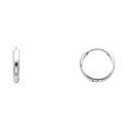 thumbnail image 1 of 14k White Gold Plain Hugging Earrings 13x13mm Stud Earring for Women - 1.0 Grams, 1 of 2