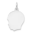 thumbnail image 1 of 14k White Gold Plain Medium Facing Left Engravable Boy Charm, 1 of 3