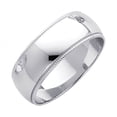 thumbnail image 1 of 14k White Gold Plain Milgrain Dome Wedding Heavy Ring Band Polished Finish, 7 mm, Size 9, 1 of 1