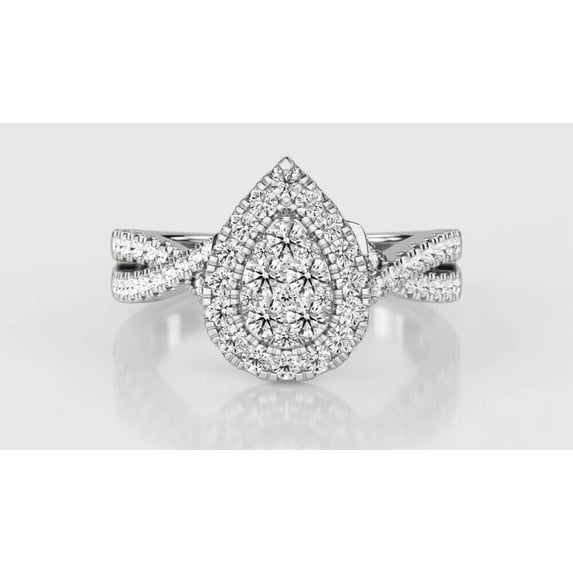 14k White Gold Plated 2.20 Ct Round Cut Simulated Diamond Beautiful Wedding Ring