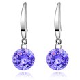 thumbnail image 1 of 14k White Gold Plated 8.5 mm Naked Drill Super Sparkle Crystal Earrings For Women, 1 of 5