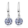 thumbnail image 1 of 14k White Gold Plated 8.5 mm Naked Drill Super Sparkle Crystal Earrings For Women, 1 of 6