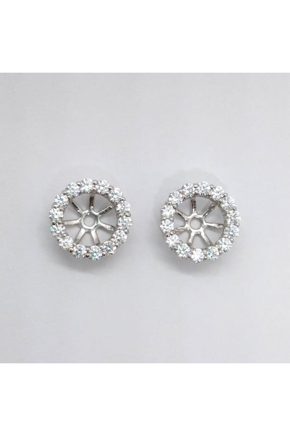 14k White Gold Plated 925 Sterling Silver 7-8mm Jackets Stud Earring, Women's Simulated Diamond Earrrings Mother's Day Gifts