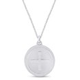 thumbnail image 1 of 14k White Gold Plated 925 Sterling Silver Celtic Ailm Symbol Disc Pendant Necklace With 18" Chain | Minimalist, Delicate Jewelry, 1 of 1