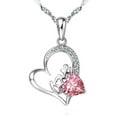 thumbnail image 1 of 14k White Gold Plated Forever Lover Heart Pendant Necklace For Women, 1 of 4