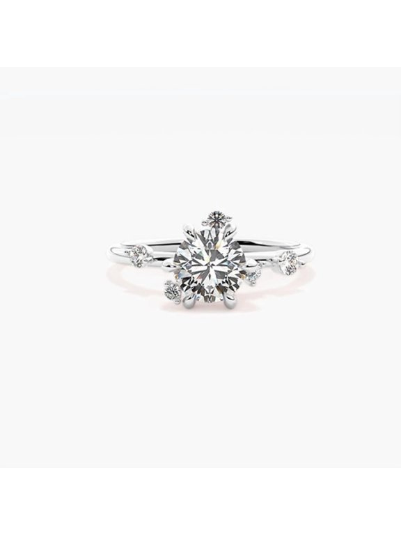 Round Cut Solitaire White Moissanite Engagement Ring 1.5 ct. t.w. 925 Sterling, White Gold-Plated (includes Ring with Box)