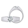 thumbnail image 1 of AFFY 14k White Gold Plated Silver 1ct 6.5mm G-H-I Color Heart Arrows Cut Moissanite Engagement Ring for Men and Women Ring Size-8, 1 of 4