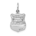 thumbnail image 1 of 14k White Gold Police Badge Charm Pendant, 1 of 4