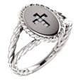 thumbnail image 1 of 14k White Gold Polished .02 Dwt Diamond Religious Faith Cross Ring -- Size 6.5 Ring for Women, 1 of 2