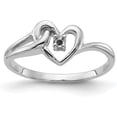 thumbnail image 1 of 14k White Gold Polished .03ct. Diamond Heart Ring Mounting no stones included, 1 of 5