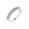 thumbnail image 1 of 14k White Gold Polished .05 Dwt Diamond Beaded Love Heart Stackable Ring -- Size 6.5 Stackable Ring for Women, 1 of 2