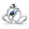 thumbnail image 1 of 14k White Gold Polished 2-Stone Mothers Ring Mounting QXMR3/2W-7, 1 of 7