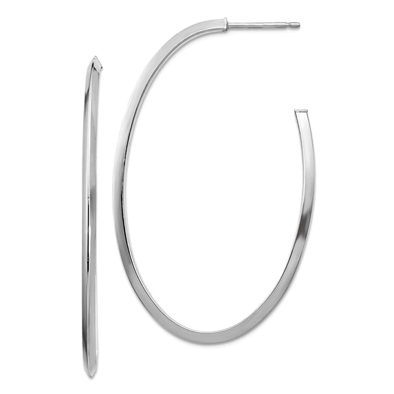 14k White Gold Polished 2mm Post Long Drop Dangle Earrings 43.9x27.52mm Wide Dangle Earring for Women
