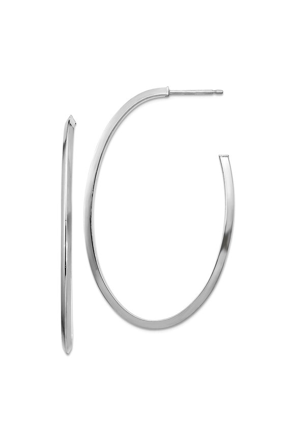 14k White Gold Polished 2mm Post Long Drop Dangle Earrings 43.9x27.52mm Wide Dangle Earring for Women