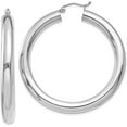 thumbnail image 1 of 14k White Gold Polished 5.2mm Tube Hoop Earrings - 45mm, 1 of 6