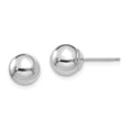 thumbnail image 1 of 14k White Gold Polished 7mm Ball Post Earrings - .5 Grams - Measures 7x7mm, 1 of 2