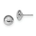 thumbnail image 1 of 14k White Gold Polished Button Post Earrings, 1 of 2