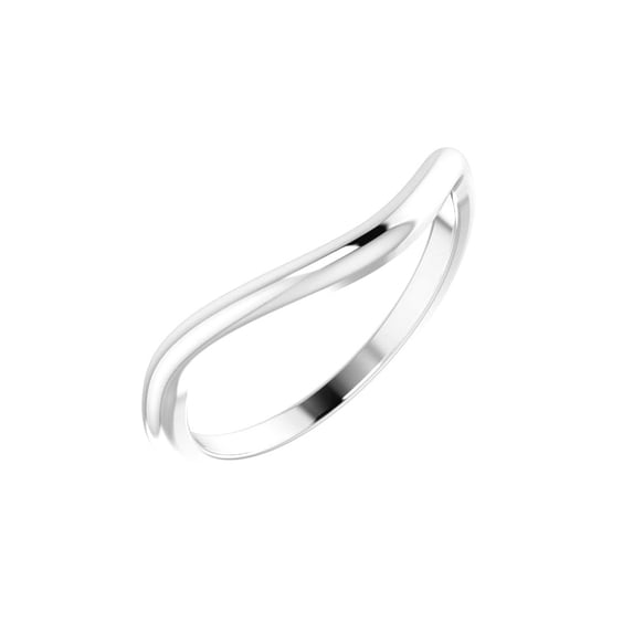 14k White Gold Polished Contour Band Size 7 Ring for Women and Men - 2.4 Grams