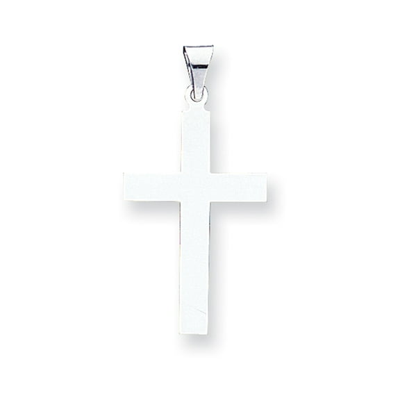 14k White Gold Polished Cross Charm Pendant