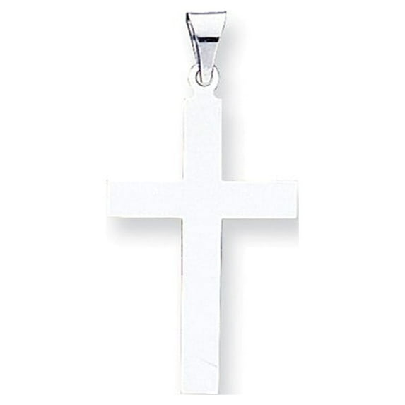 14k White Gold Polished Cross Pendant