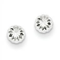 thumbnail image 1 of 14k White Gold Polished & Diamond-Cut Half Ball Post Earrings 14k White Gold Earrings, 1 of 1