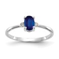 thumbnail image 1 of 14k White Gold Polished Diamond and Sapphire Ring Size 6 - .01 dwt - Ring for Women, 1 of 2