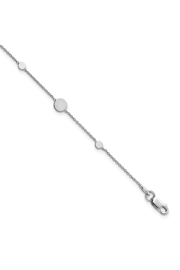 14k White Gold Polished Disc Bracelet