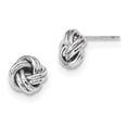 thumbnail image 1 of 14k White Gold Polished Double Love Knot Post Earrings TL1055W (1.08 grams|9MM x 8MM), 1 of 1