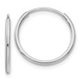thumbnail image 1 of 14k White Gold Hollow tube Polished Endless Tube Hoop Earrings 16x16mm Wide 1.2mm Thick Hoop Earring for Women, 1 of 4