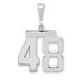 thumbnail image 1 of 14k White Gold Polished Finish Medium Size Number 48 Charm Pendant, 1 of 2