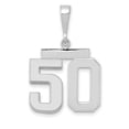 thumbnail image 1 of 14k White Gold Polished Finish Medium Size Number 50 Charm Pendant, 1 of 2