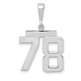 thumbnail image 1 of 14k White Gold Polished Finish Medium Size Number 78 Charm Pendant, 1 of 2