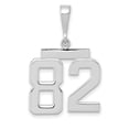 thumbnail image 1 of 14k White Gold Polished Finish Medium Size Number 82 Charm Pendant, 1 of 2