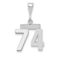thumbnail image 1 of 14k White Gold Polished Finish Small Size Number 74 Charm Pendant, 1 of 2
