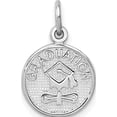 thumbnail image 1 of 14k White Gold Polished Graduation Disc (11x18mm) Pendant / Charm, 1 of 4