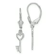thumbnail image 1 of 14k White Gold Polished Heart Key Leverback Earrings, 1 of 5