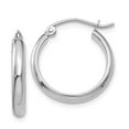 thumbnail image 1 of 14k White Gold Polished Hoop Earrings - 1.3 Grams - Measures 18x18mm Wide 2.75mm Thick, 1 of 2