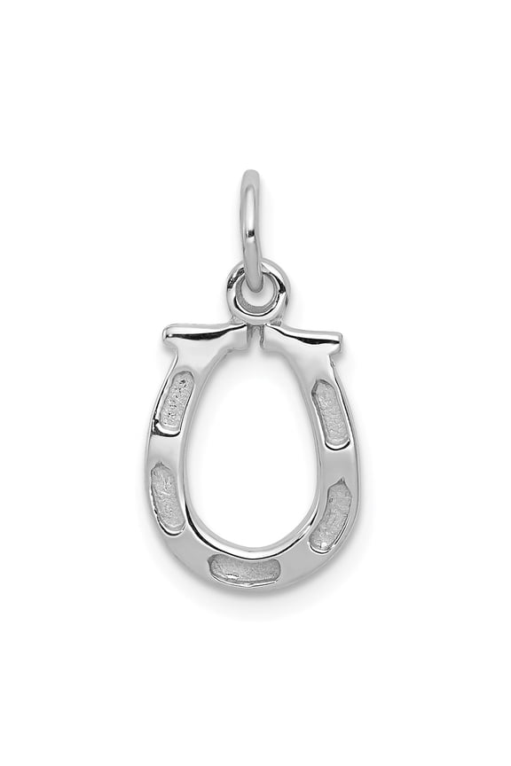 14k White Gold Polished Horseshoe Charm