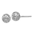 thumbnail image 1 of 14k White Gold Polished Medium Fancy Ball Post Earrings 7.5x7.5mm Wide Ball Earring for Women, 1 of 2