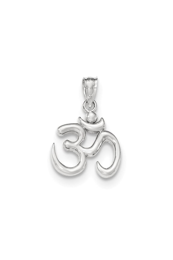 14k White Gold Polished Ohm Symbol Pendant