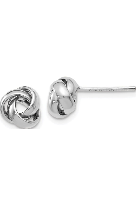 14K White Gold Polished Post Earrings