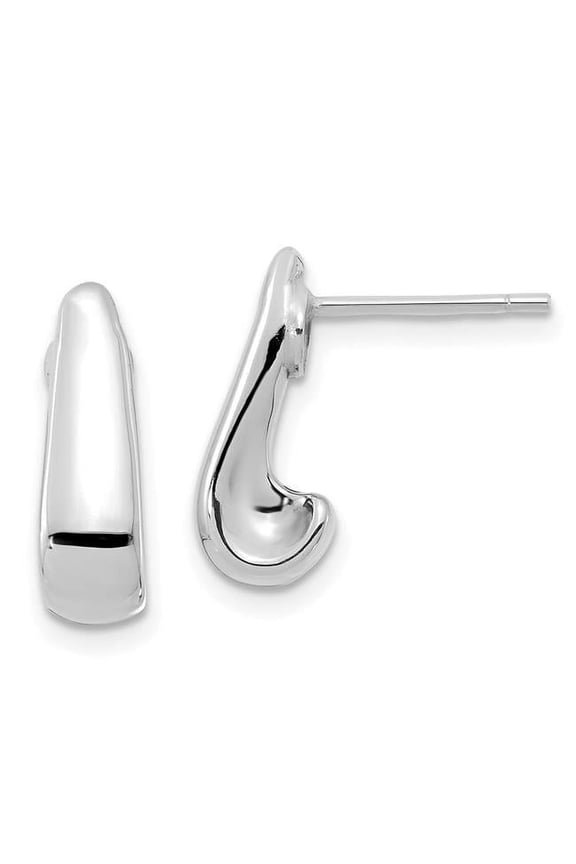 14k White Gold Polished Post Earrings