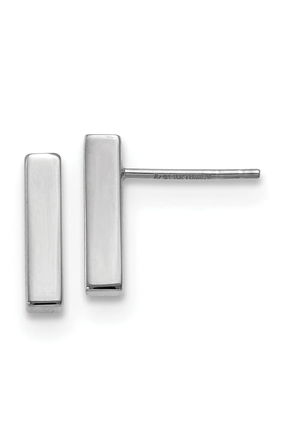 14K White Gold Polished Post Earrings