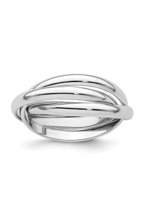 14k White Gold Hollow Polished Rolling Ring Size 5 - 5.7 Grams - Jewelry Gift for Mom