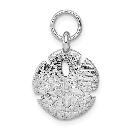 14k White Gold Polished Sand Dollar Charm K1078