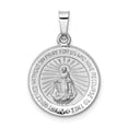 thumbnail image 1 of 14k White Gold Polished / Satin Miraculous Medal Hollow Pendant Charm, 1 of 4